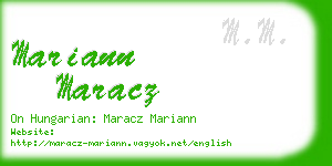 mariann maracz business card